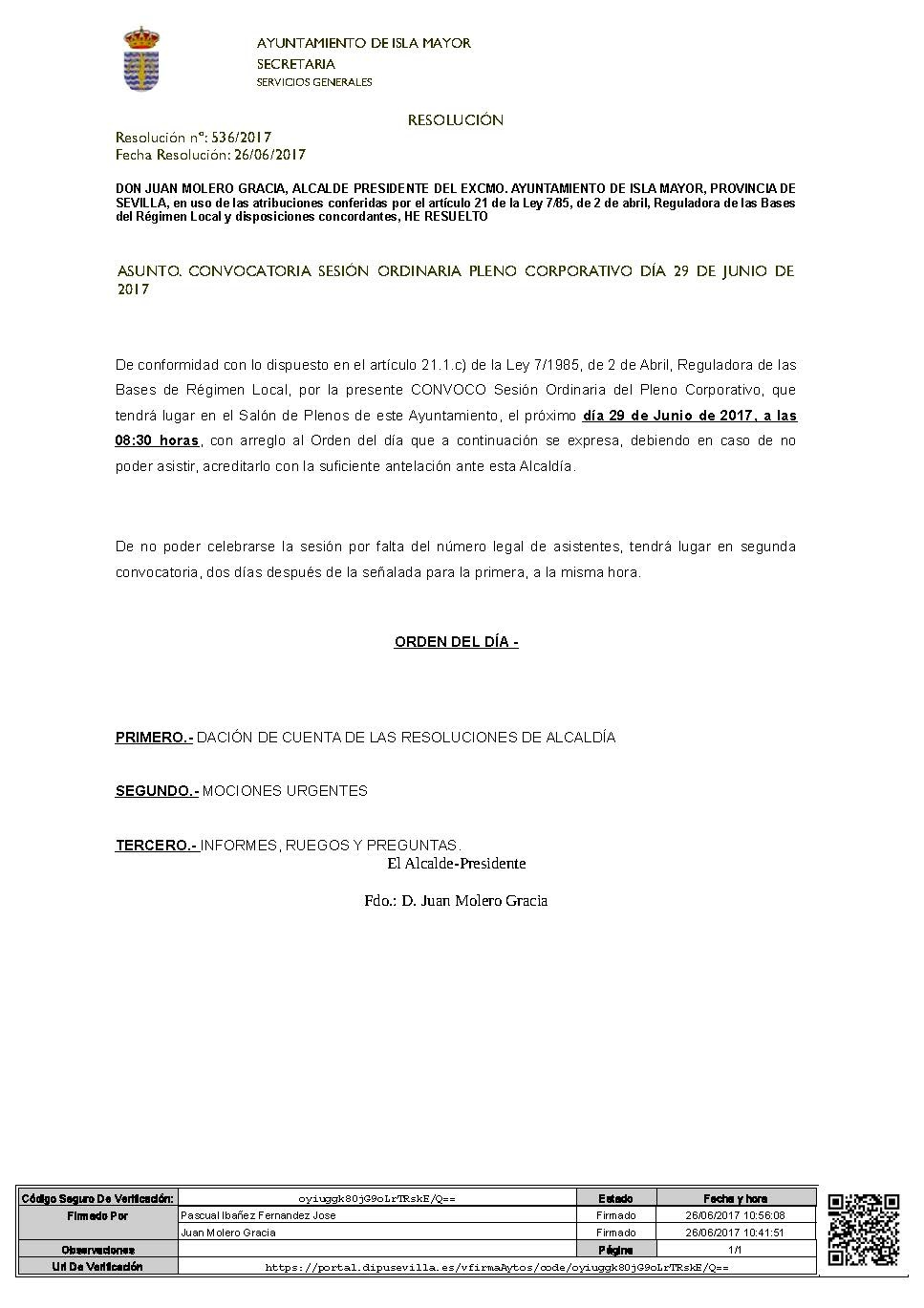 CONVOC PLENO 29-06-17